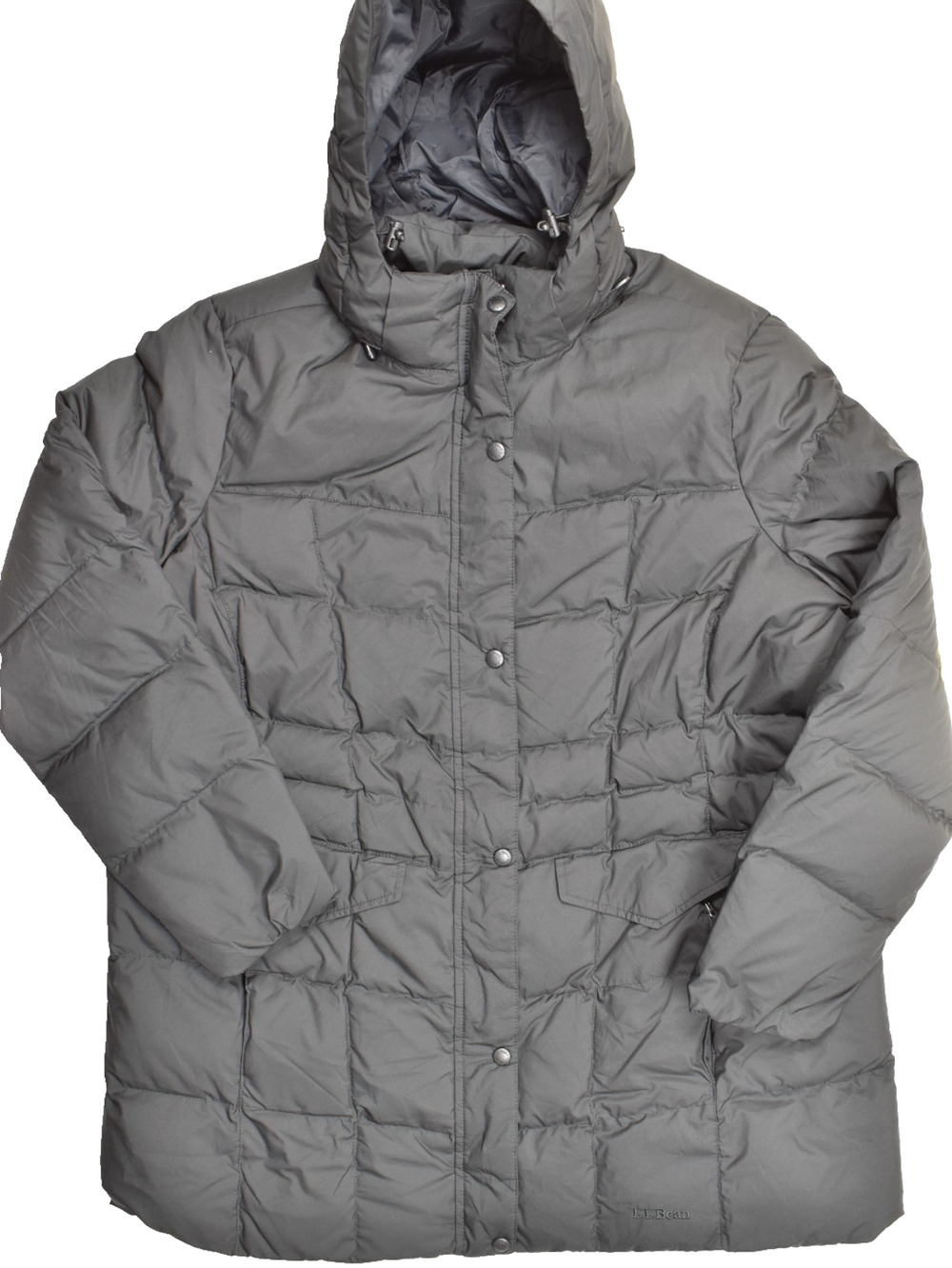 L.L. Bean Women's 2X Black Down Puffer Jacket Quilted Hooded Winter Coat